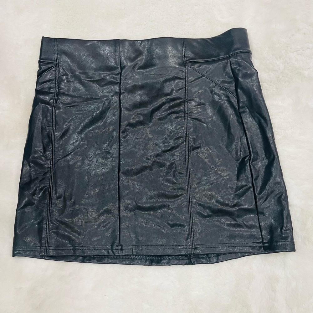 Black PLeather Mini Skirt